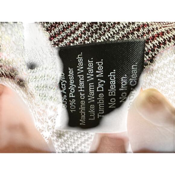 Misook Knit Blazer Black, Pink & Grey Abstract Stripe Button Front - Picture 4 of 9